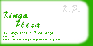 kinga plesa business card